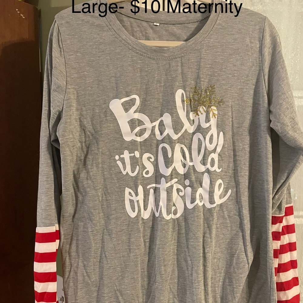 Baby it’s cold outside maternity top